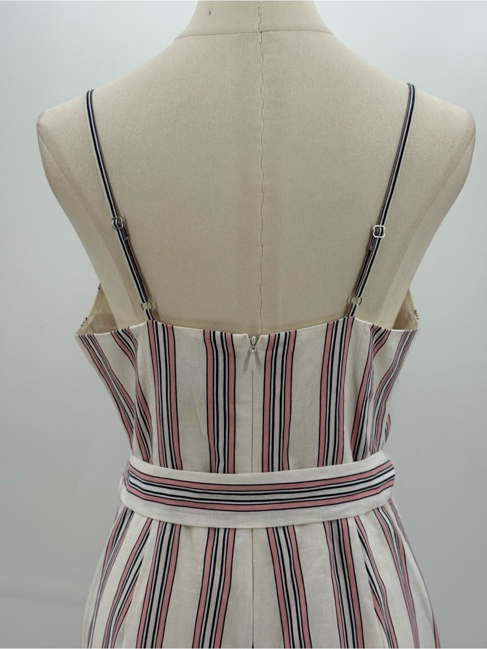Banana Republic Striped Crop Jumpsuit Wrap V-Neck Tie Waist Wide Leg Size 4 - Picture 9 of 13